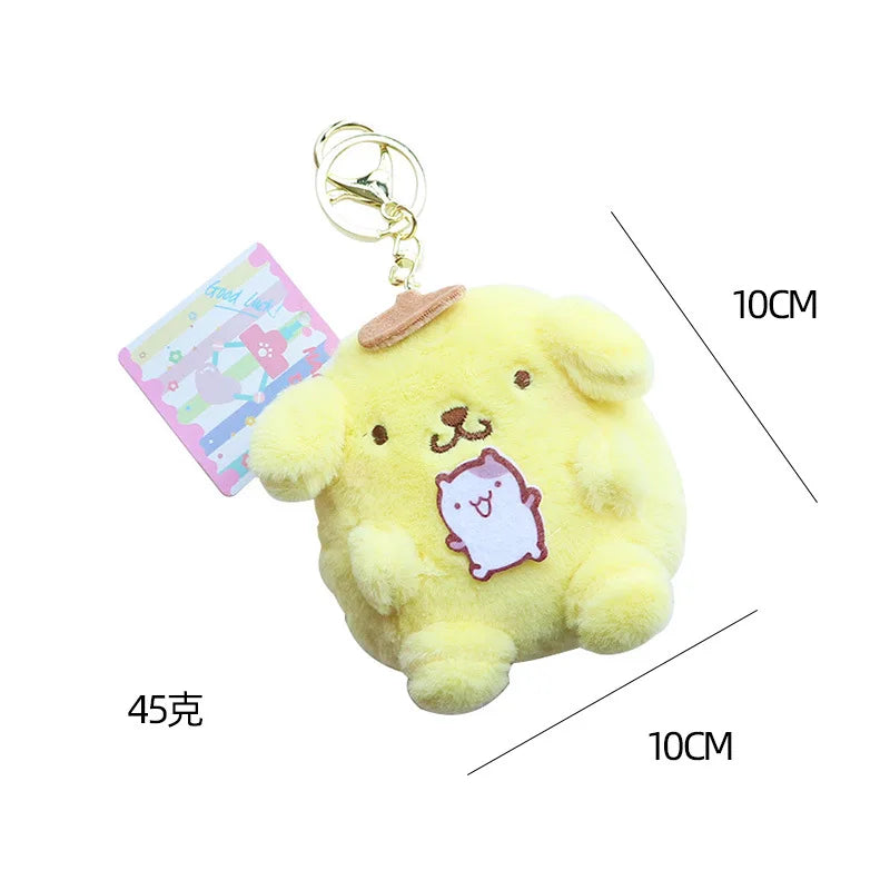 Cartoon Cute Sanrio Melody Plush Purse Keychain Hello Kitty Coin Purse Cinnamoroll Plush Pendant Soft Stuffed Plush Toy for Girl