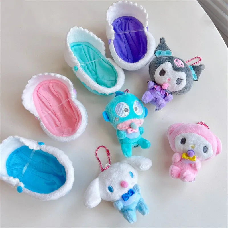 Hangyodon Cartoon Anime Sanrio Kuromi Kawaii My Melody Cinnamoroll Plush Keychain Peluche Ornaments Toys For Girl