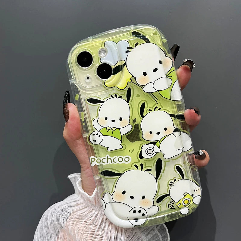 Cute Pochacco iPhone15 Mobile Phone Case Kawaii Sanrio My Melody Cartoon Anime 14 12 13 Pro Max Protective Shell Toys For Girls