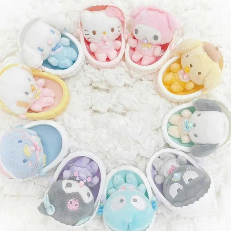 Hangyodon Cartoon Anime Sanrio Kuromi Kawaii My Melody Cinnamoroll Plush Keychain Peluche Ornaments Toys For Girl