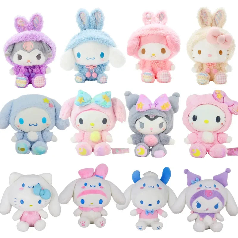 Sanrio Limited Kuromi Cinnamoroll Melody Plush Toy Doll Anime Kawaii Doll Pendant Collection Children's Birthday Festival Gift