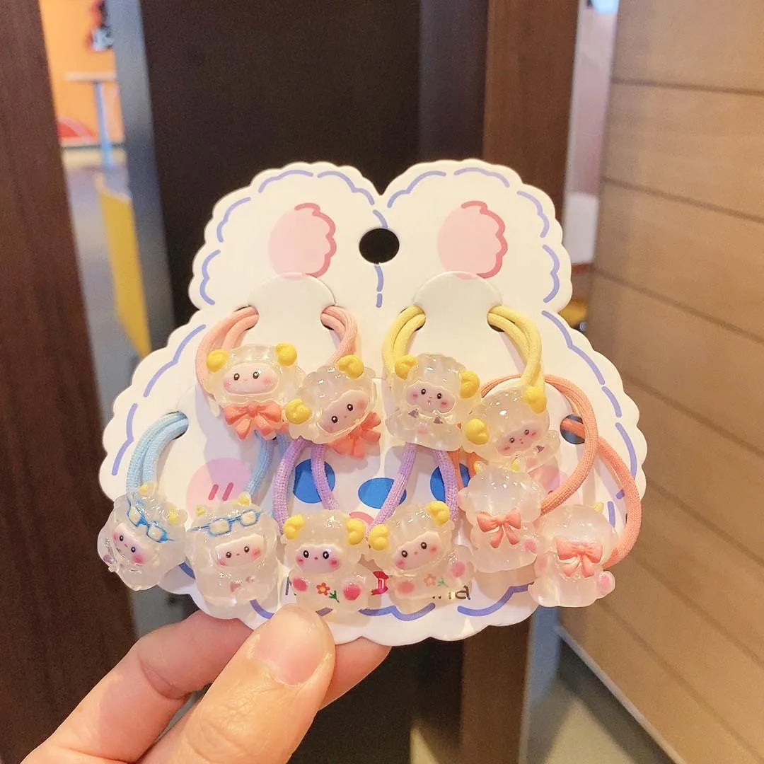 10pcs Sanrio Hairband Melody Hello Kitty Cinnamoroll Kuromi Pochacco Kawaii Y2k Women Hair Ties Rubber Band Anime Accessories