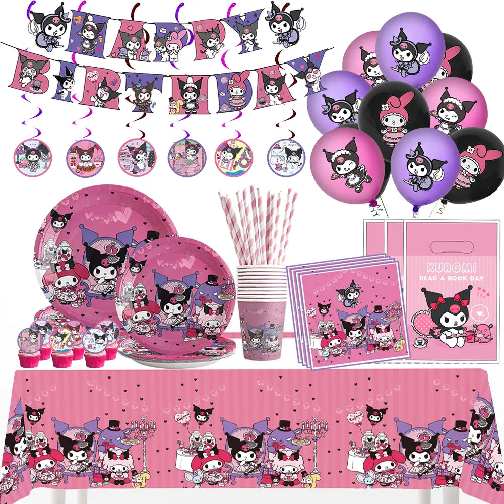 My Melodying Theme Kuromi Birthday Party Decoration