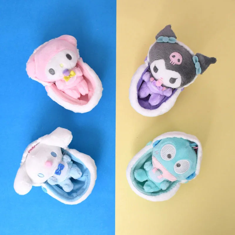 Hangyodon Cartoon Anime Sanrio Kuromi Kawaii My Melody Cinnamoroll Plush Keychain Peluche Ornaments Toys For Girl