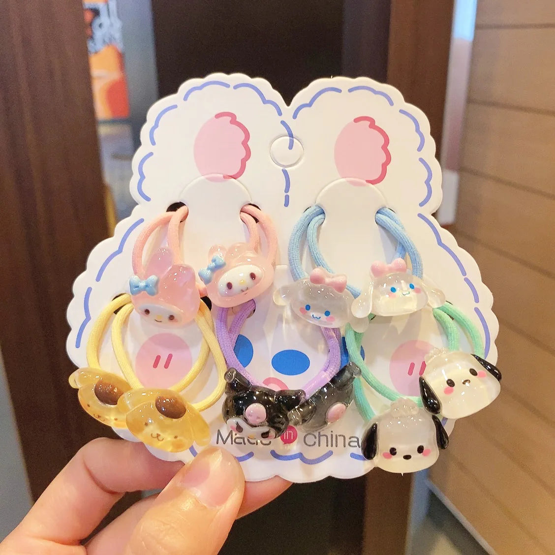 10pcs Sanrio Hairband Melody Hello Kitty Cinnamoroll Kuromi Pochacco Kawaii Y2k Women Hair Ties Rubber Band Anime Accessories