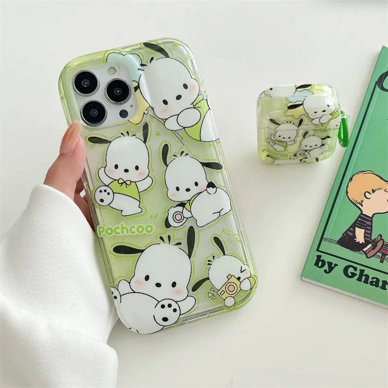 Cute Pochacco iPhone15 Mobile Phone Case Kawaii Sanrio My Melody Cartoon Anime 14 12 13 Pro Max Protective Shell Toys For Girls